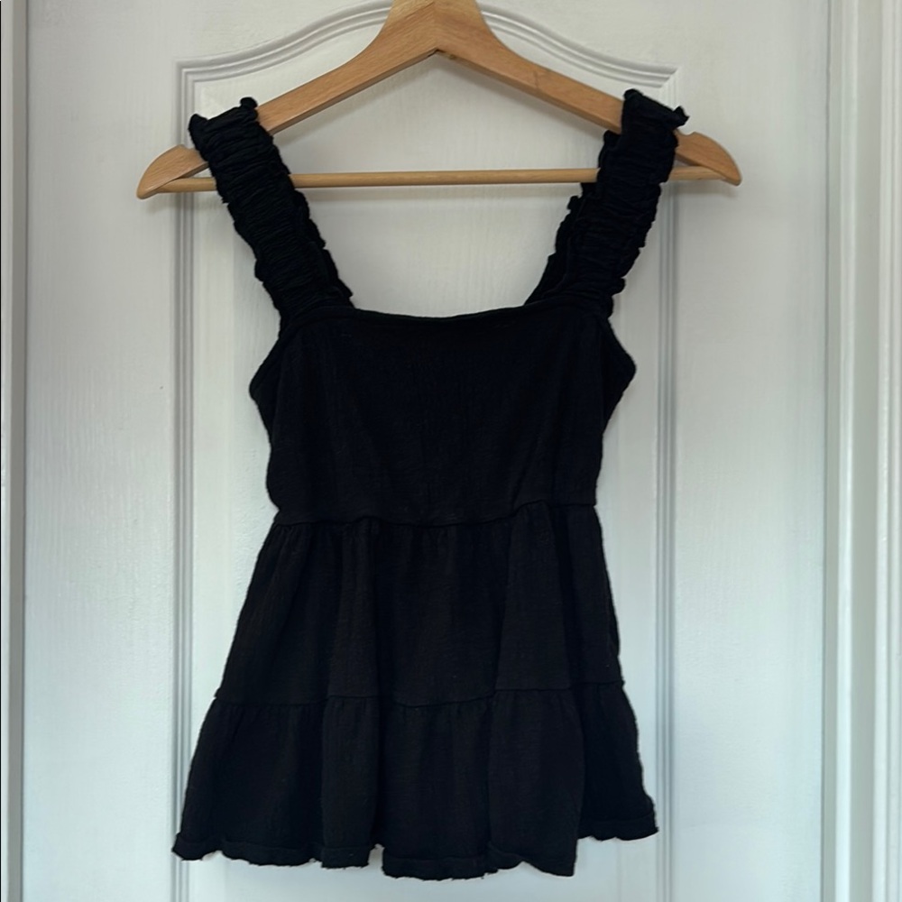 Altar'd State Black Ruffled Tiered Camisole